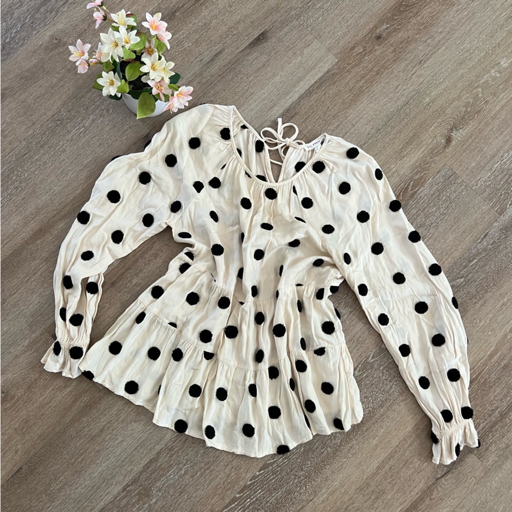 Vici Pom Polka Dot Top Size Small